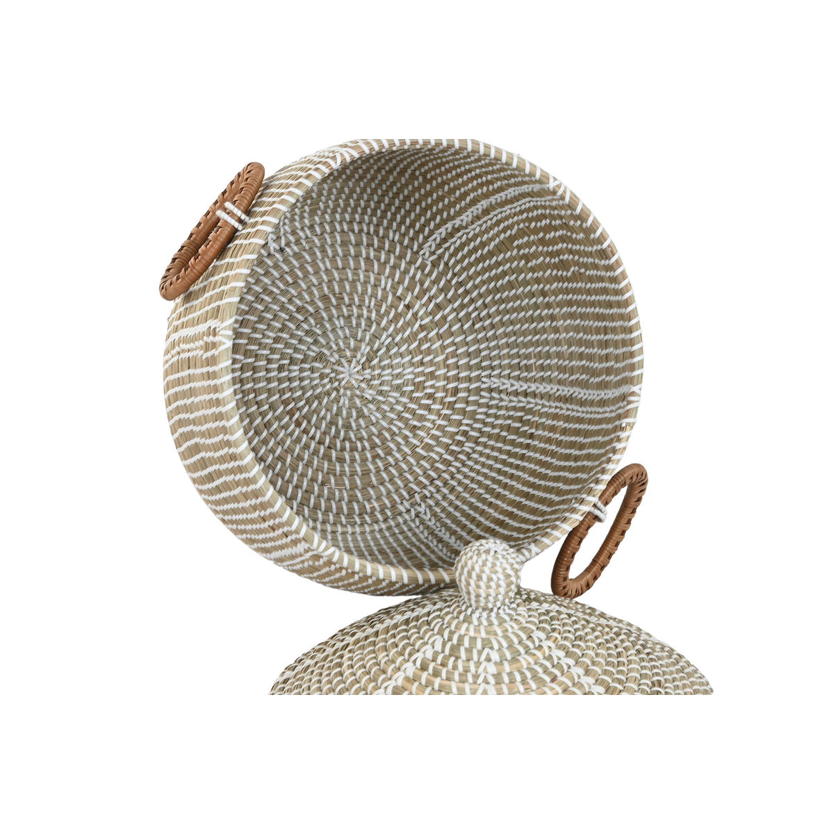 Juego de Cestas Home ESPRIT Blanco Natural Hierba marina (2 Piezas)