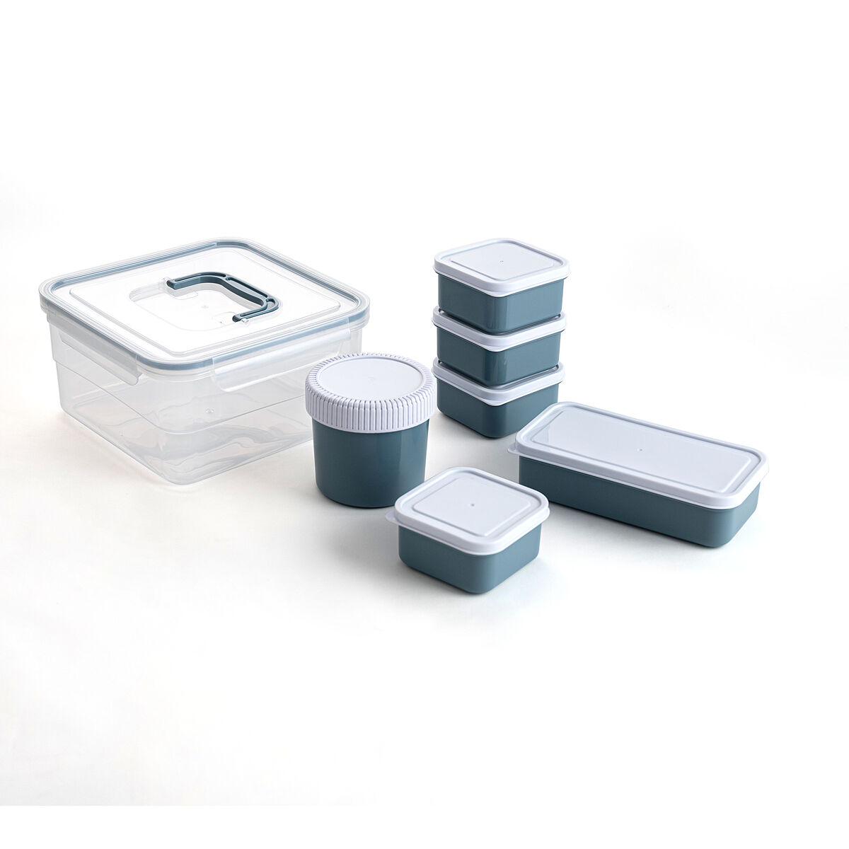 Set de Recipientes de Cocina Herméticos Apilables Quid Minimal 7 Piezas