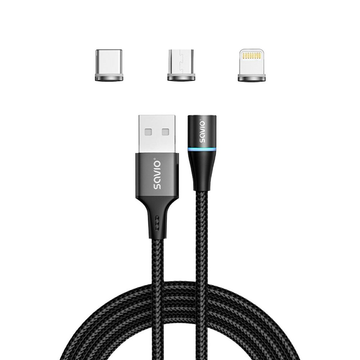 Cable USB Savio CL-152 Negro 1 m