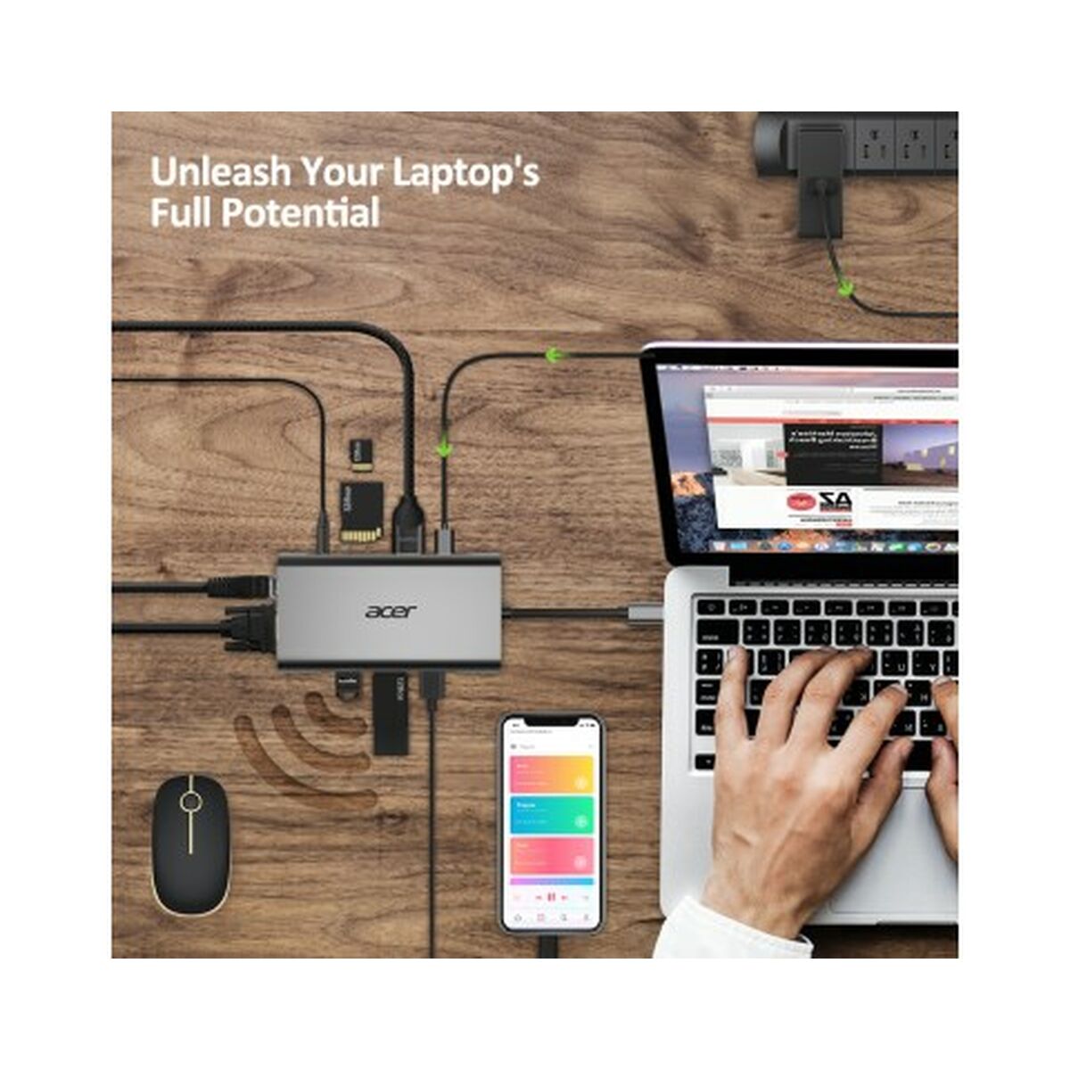 Hub USB Acer HP.DSCAB.002 Plateado