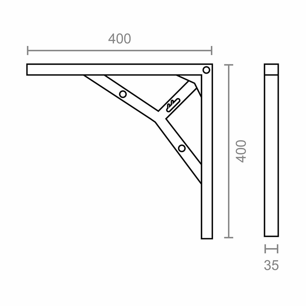 Escuadra de ángulo Micel plm06 Brillante Cromado 40 x 40 cm