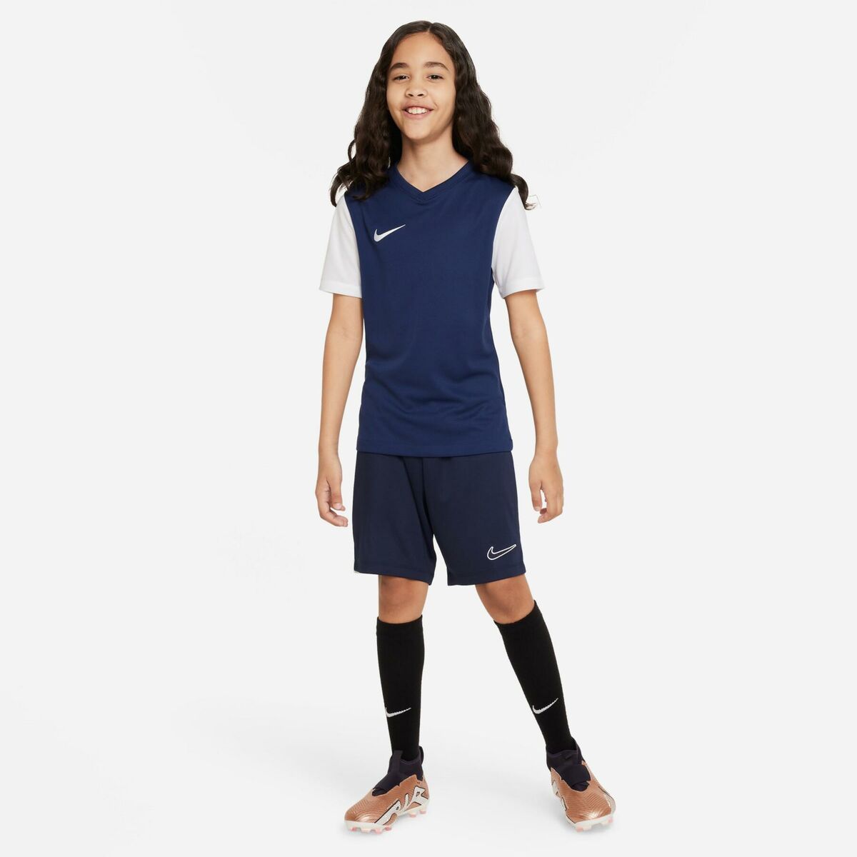 Camiseta de Manga Corta Infantil Nike TIEMPO PREMIER 2 TEE DH8389 410 Azul marino