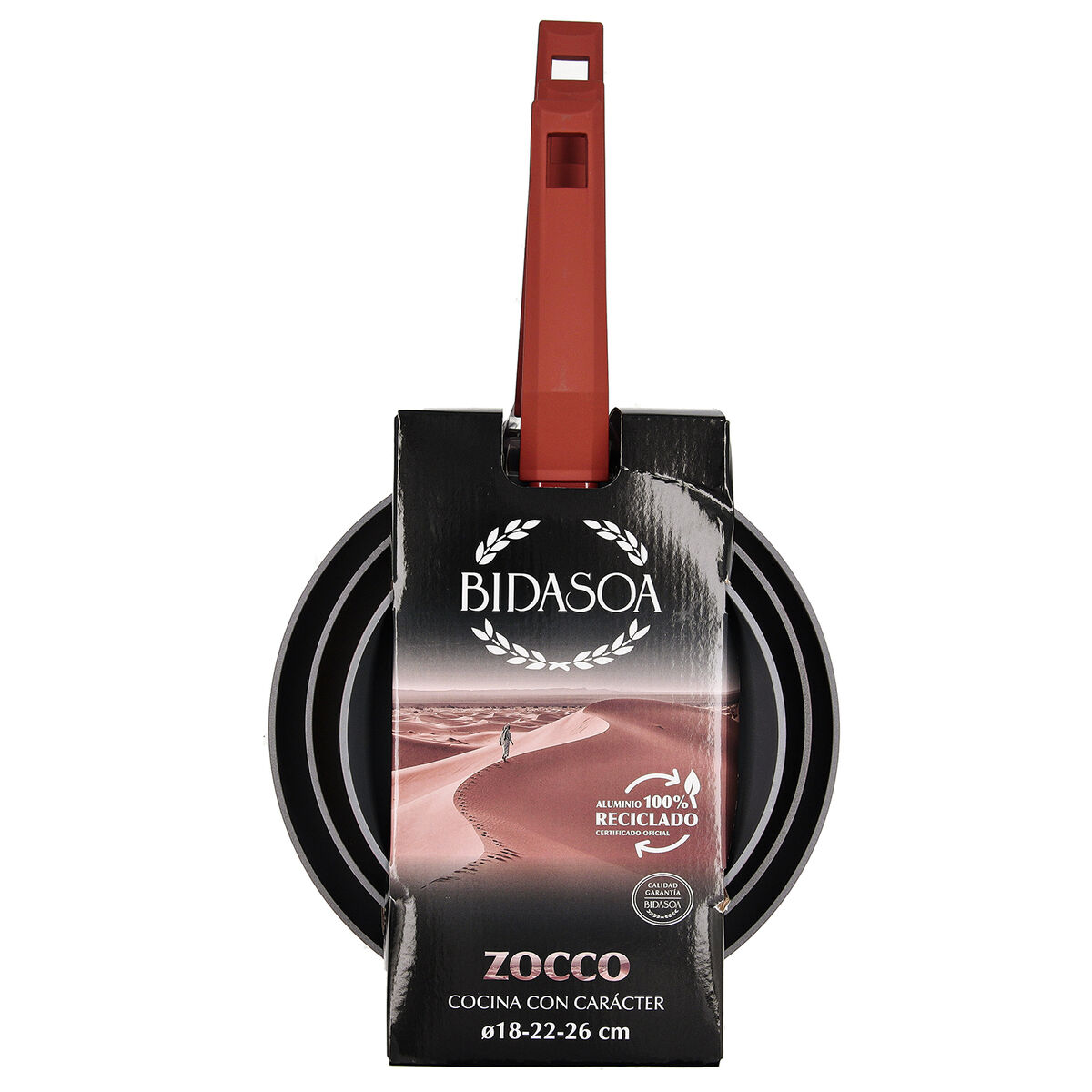 Set de Sartenes Bidasoa Zocco Gris Terracota Metal 3 Piezas