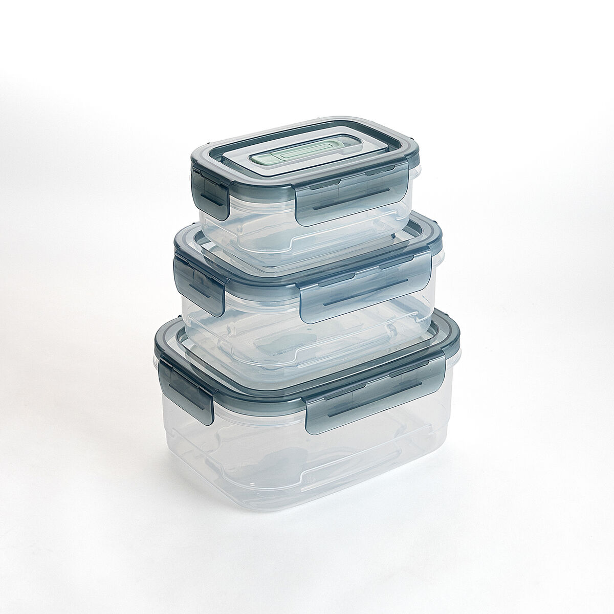 Set de Fiambreras Quid Minimal Verde Plástico 500 ml 1 L 1,8 L 3 Piezas