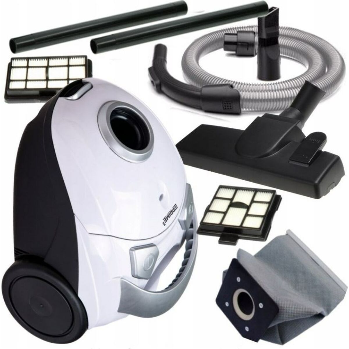 Aspiradora con Bolsa Prime3 Blanco Negro 700 W