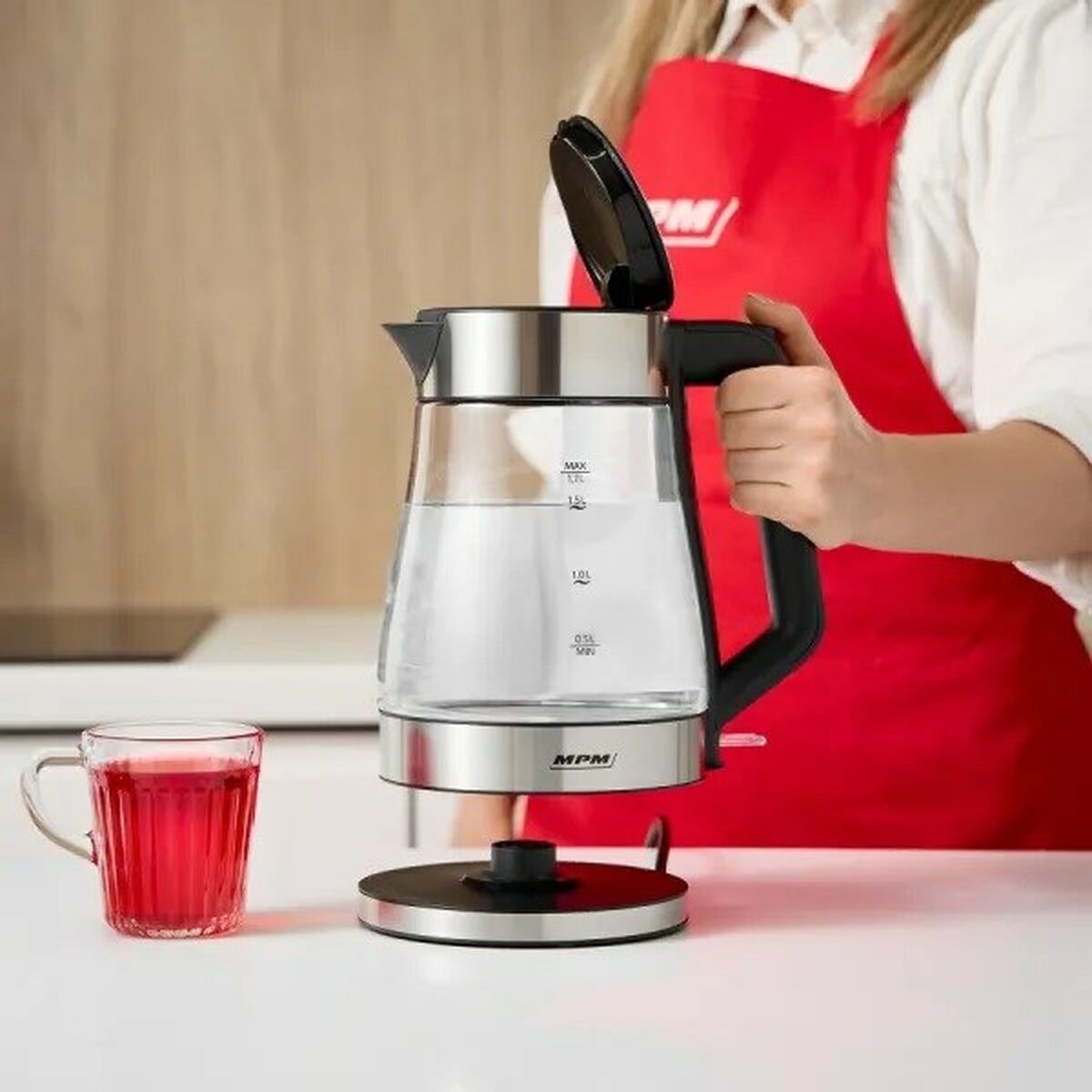 Hervidor Mpm MCZ-122 Negro Gris Vidrio Acero Inoxidable 2200 W 1,7 L