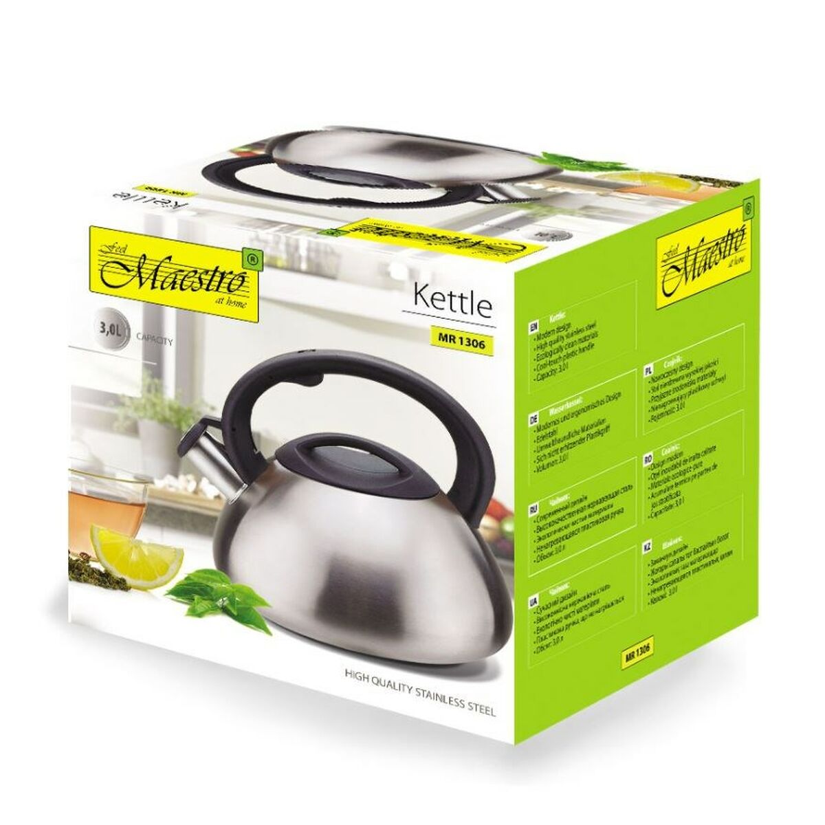 Hervidor Feel Maestro MR-1306 Negro Plateado 3 L