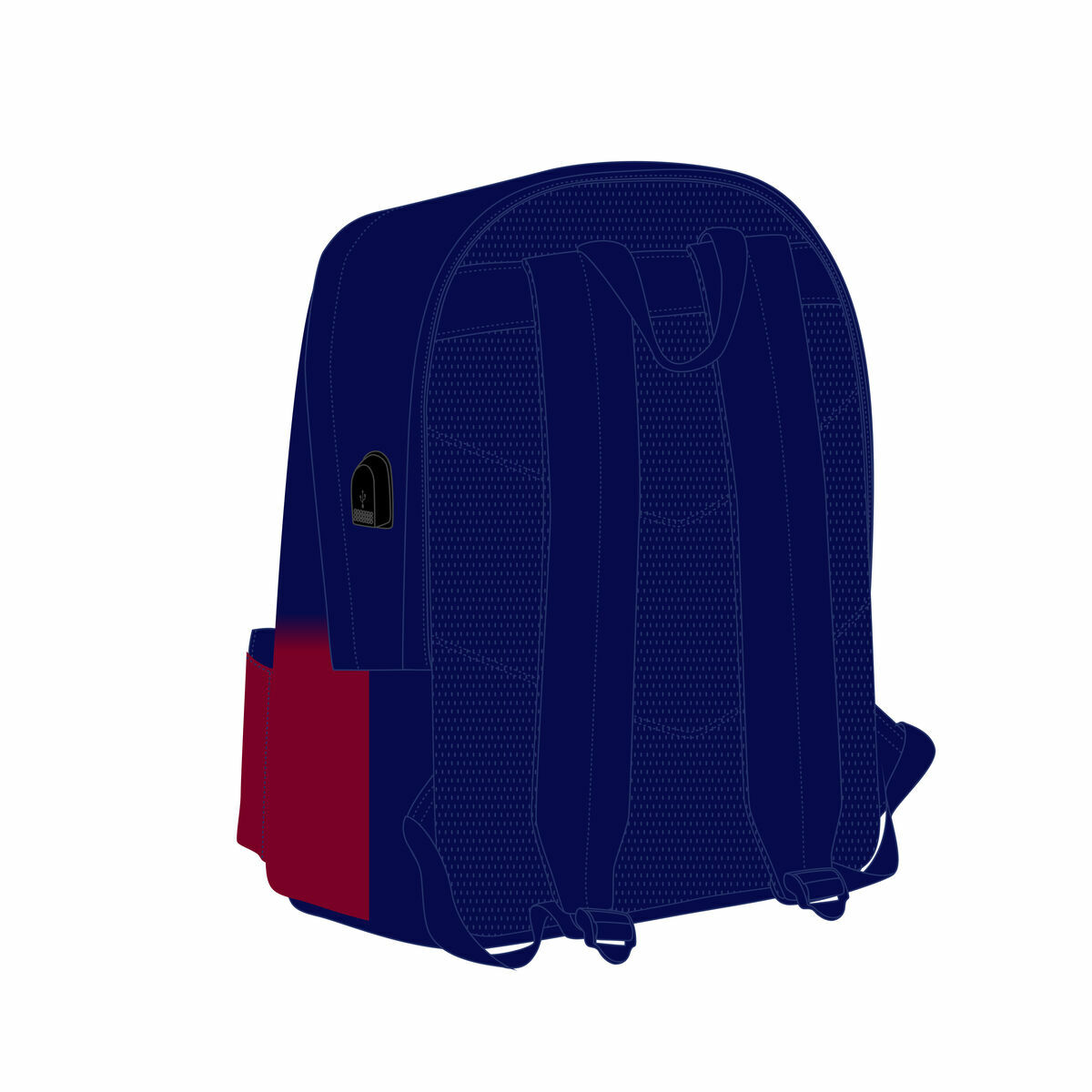 Mochila Escolar F.C. Barcelona Azul Granate 31 x 44 x 18 cm
