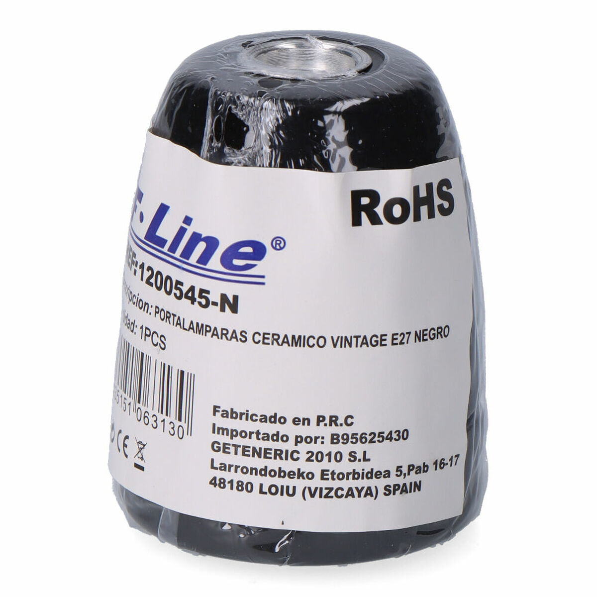 Portalámparas F-line Negro 100 W E27 Vintage