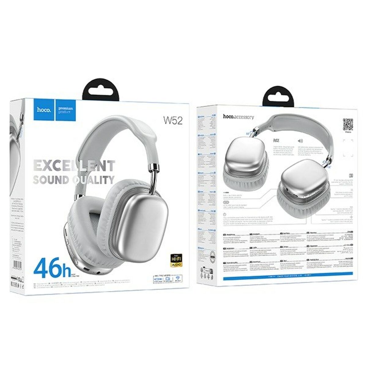 Auriculares Inalámbricos Hoco W52 silver Plateado