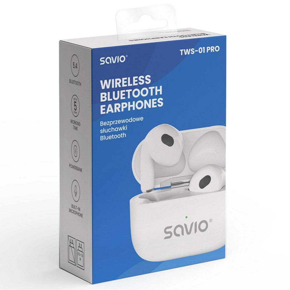 Auriculares Inalámbricos Savio TWS-01PRO Blanco