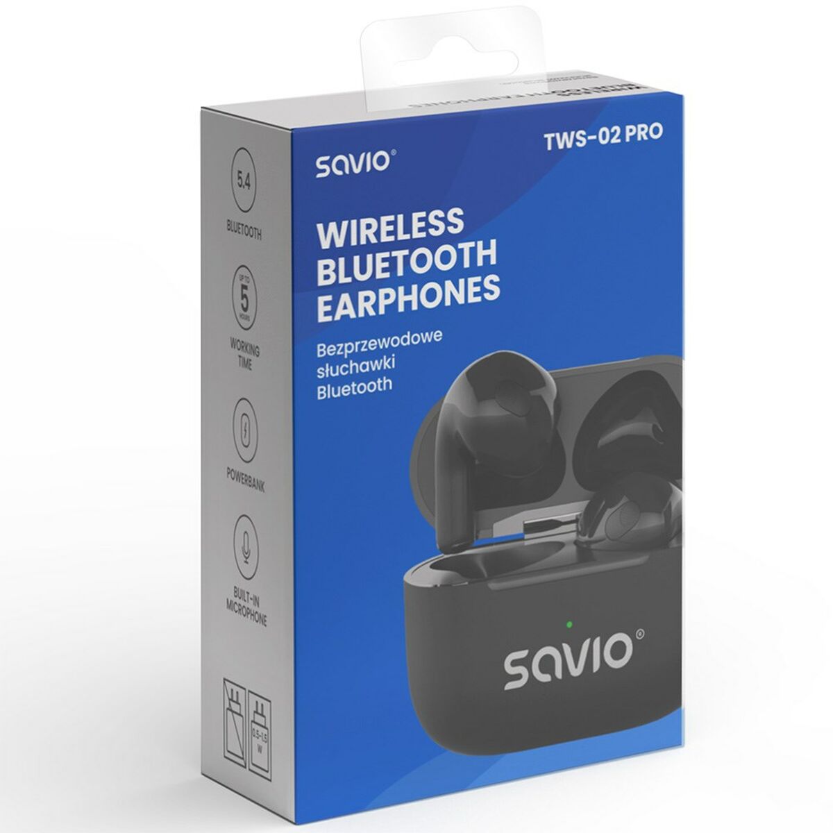 Auriculares Inalámbricos Savio TWS-02 PRO Negro black