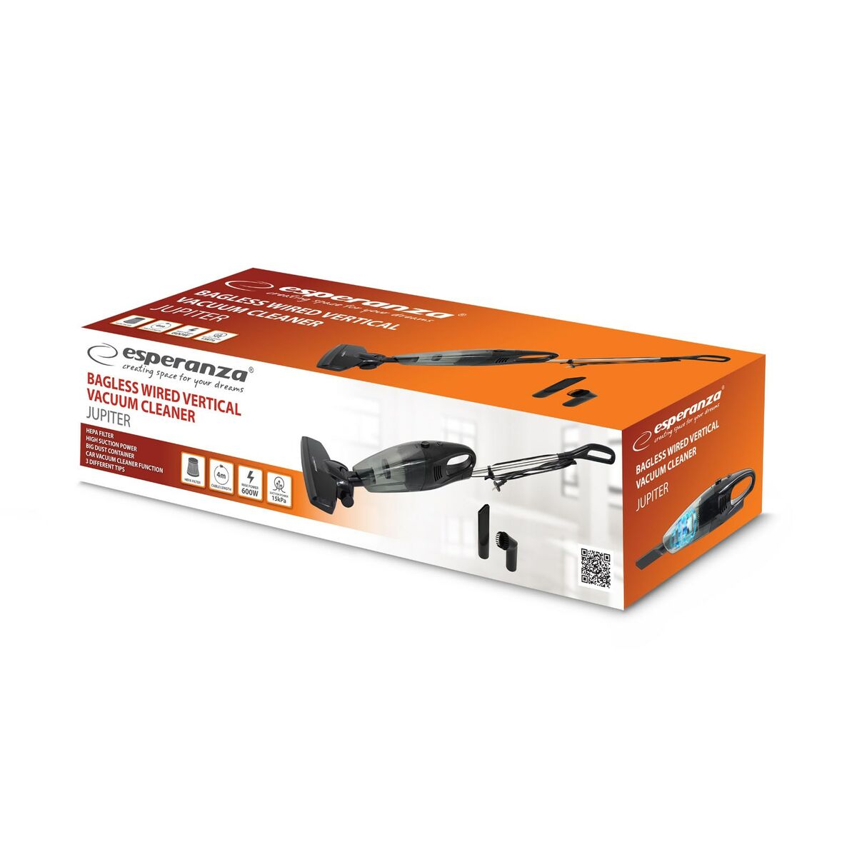 Aspirador Escoba Esperanza EHV101K 600 W