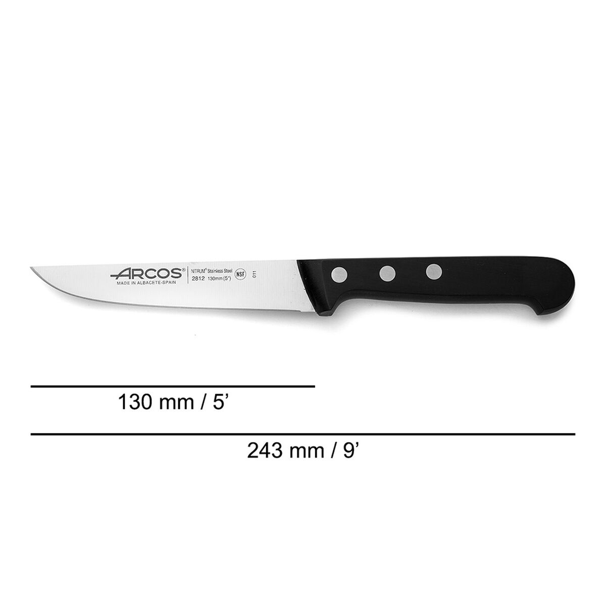Cuchillo de Cocina Arcos serie universal Negro Acero 13 cm
