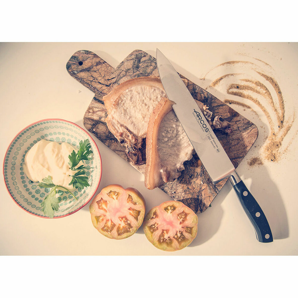 Cuchillo de Cocina Arcos serie riviera Negro Acero 20 cm