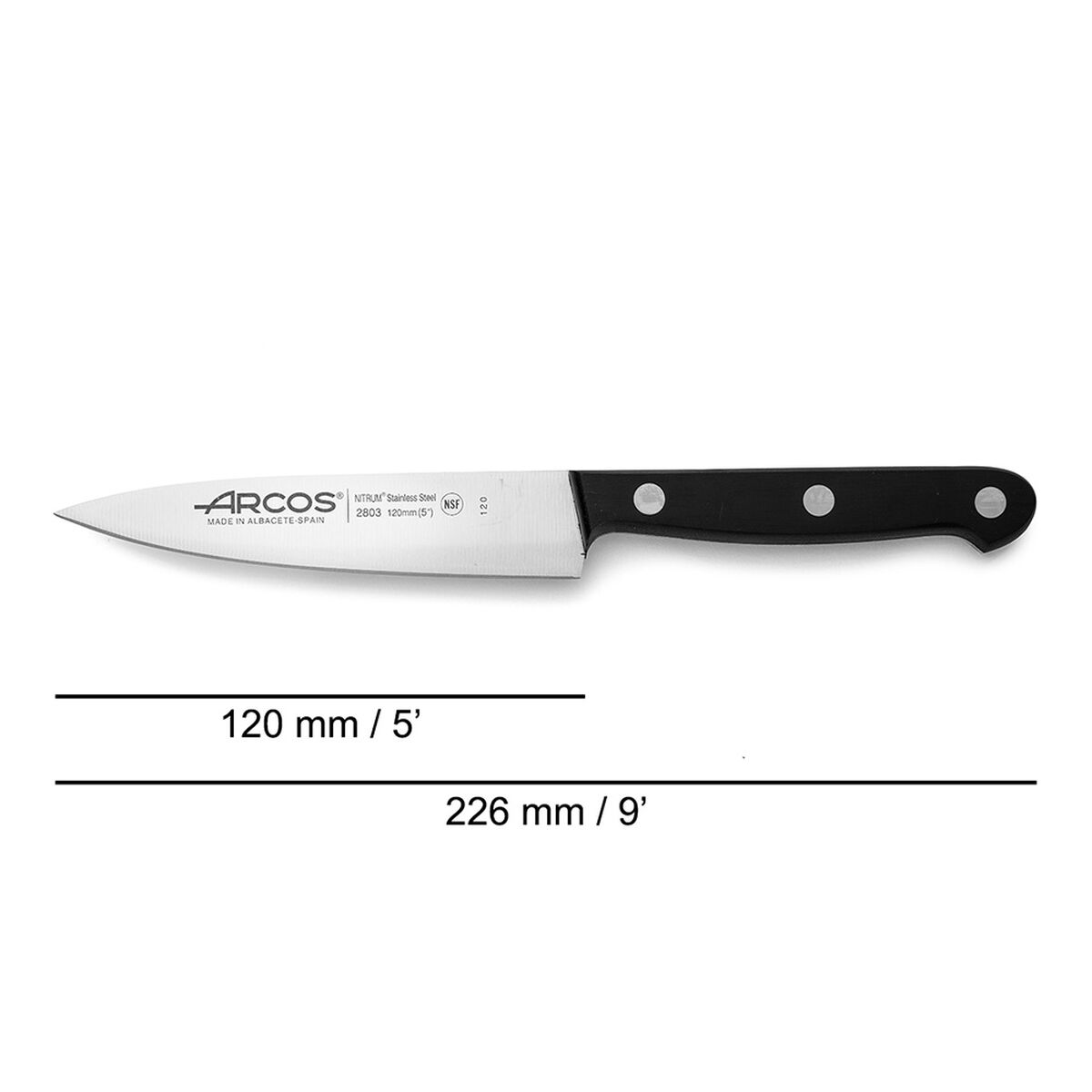 Cuchillo de Cocina Arcos serie universal Negro Acero 12 cm