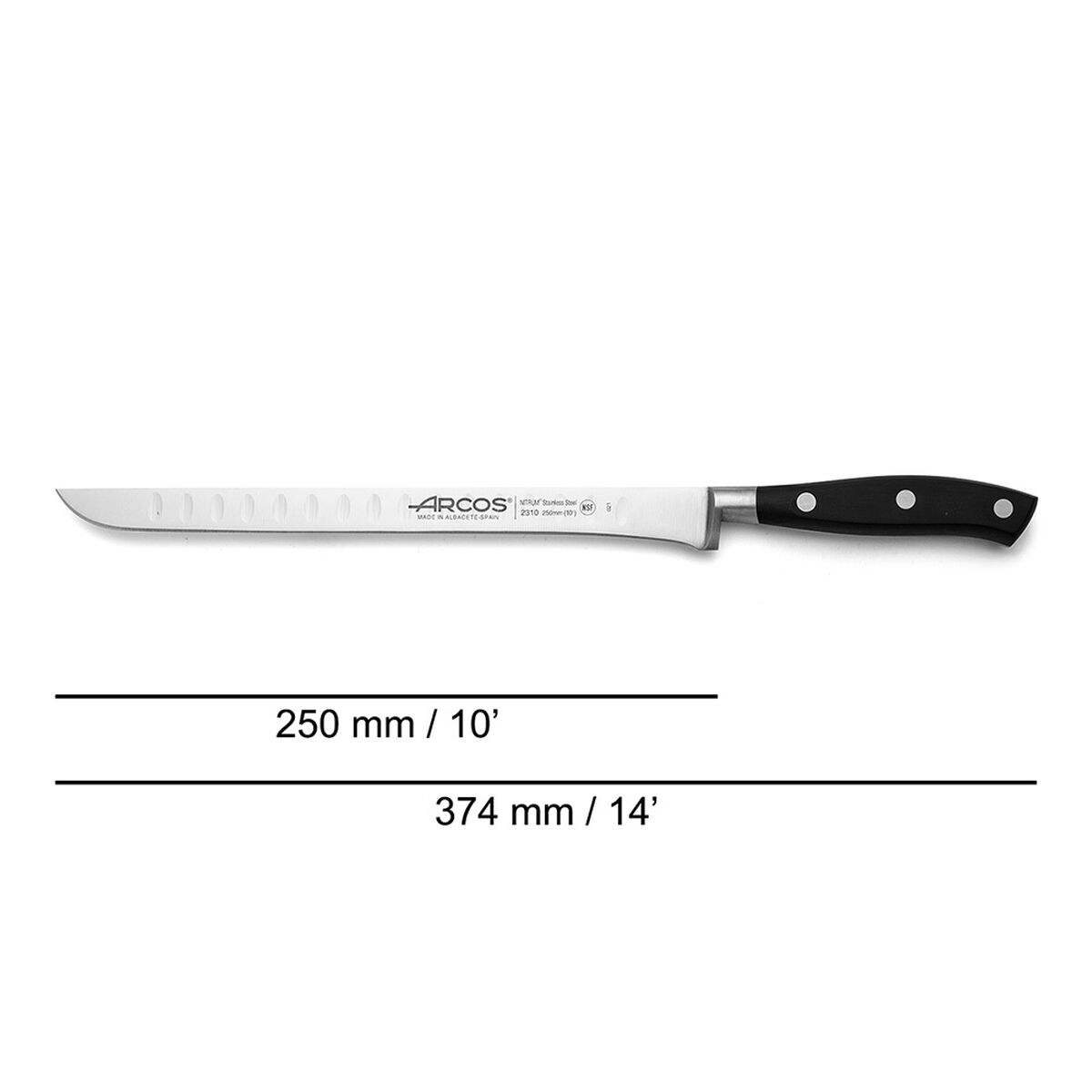 Cuchillo Jamonero Arcos serie riviera Acero 25 cm