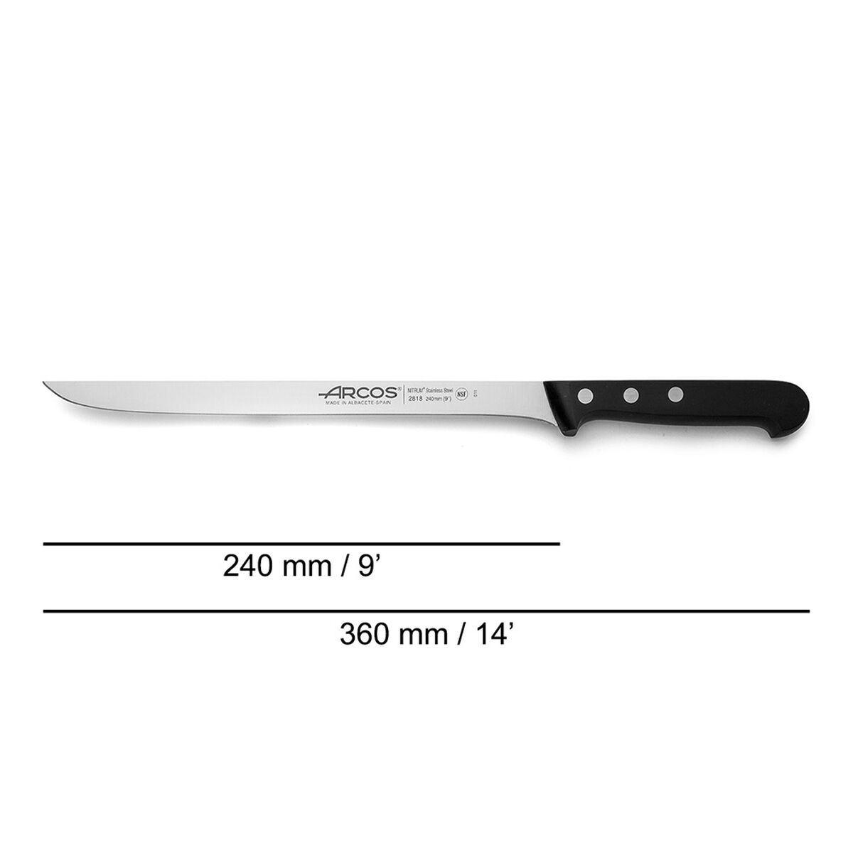 Cuchillo Jamonero Arcos serie universal Acero 24 cm