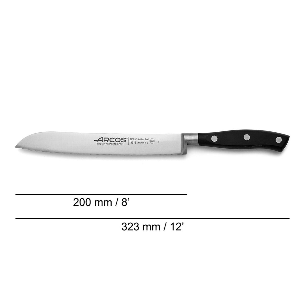 Cuchillo para Pan Arcos serie riviera Acero 20 cm