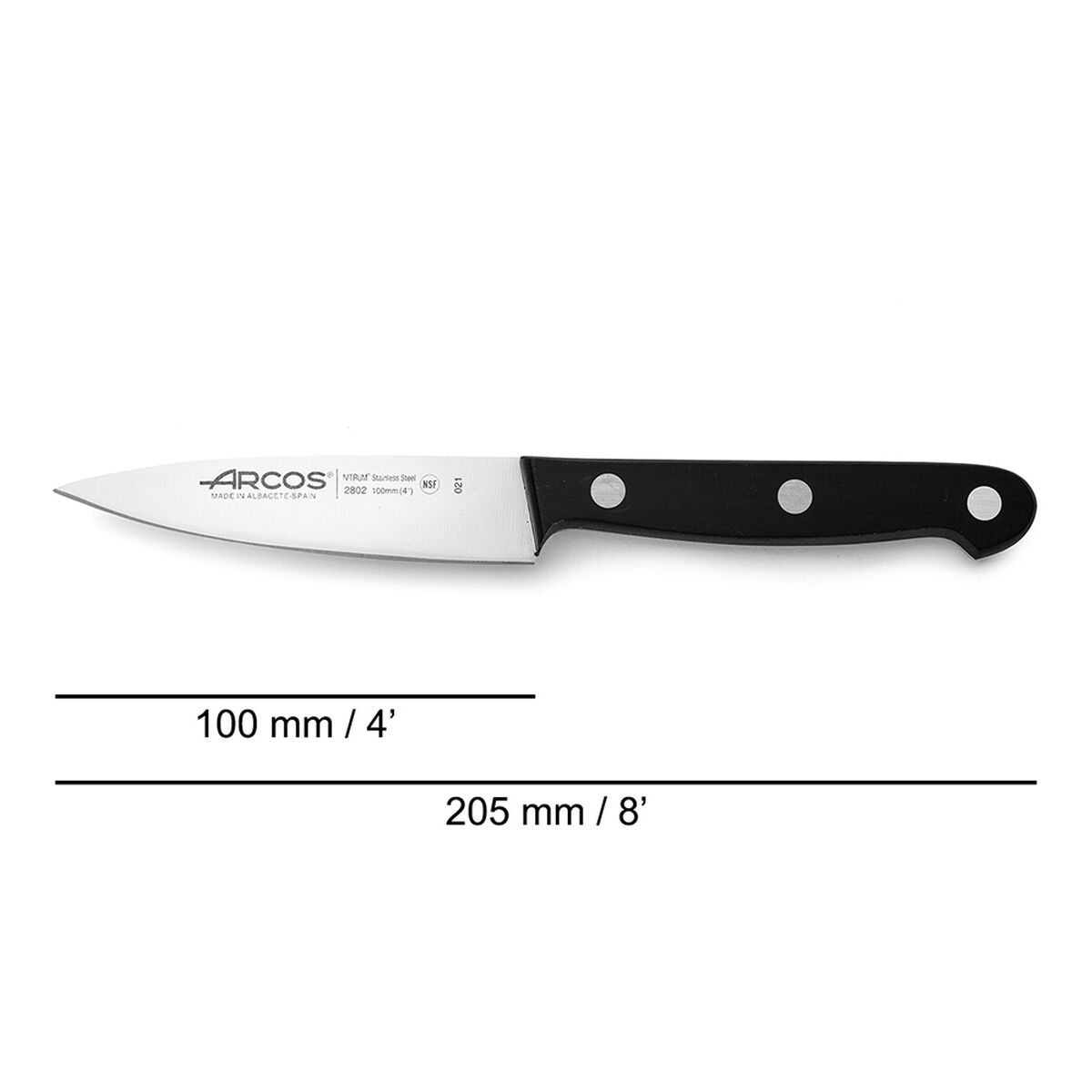 Cuchillo Mondador Arcos serie universal Acero Inoxidable Plástico 10 cm