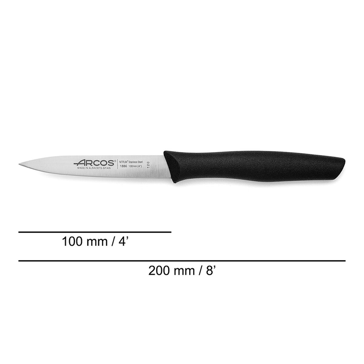 Cuchillo Mondador Arcos serie nova Negro Acero Inoxidable Polipropileno 10 cm