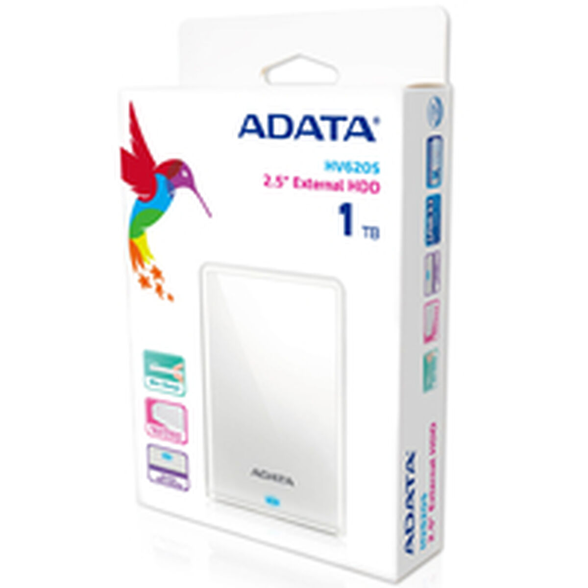 Disco Duro Externo Adata AHV620S-1TU31-CWH Blanco 1 TB Concha HDD