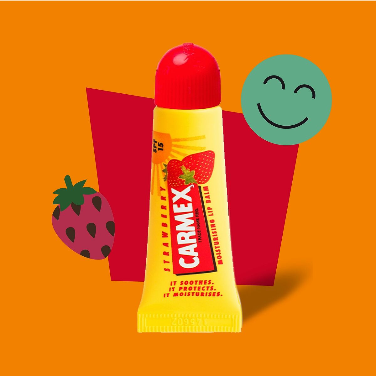 Bálsamo Labial Hidratante Carmex Carmex Strawberry Amarillo Rojo