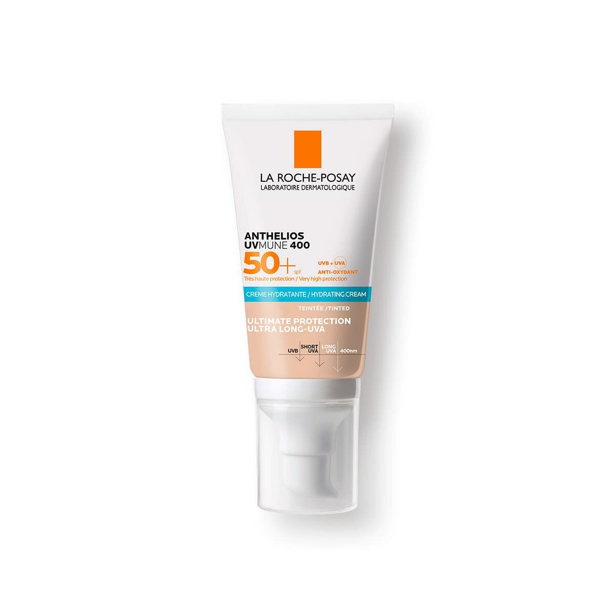 Protector Solar con Color La Roche Posay Anthelios Uvmune 50 ml Blanco Spf 50 Crema Crema Hidratante con Color