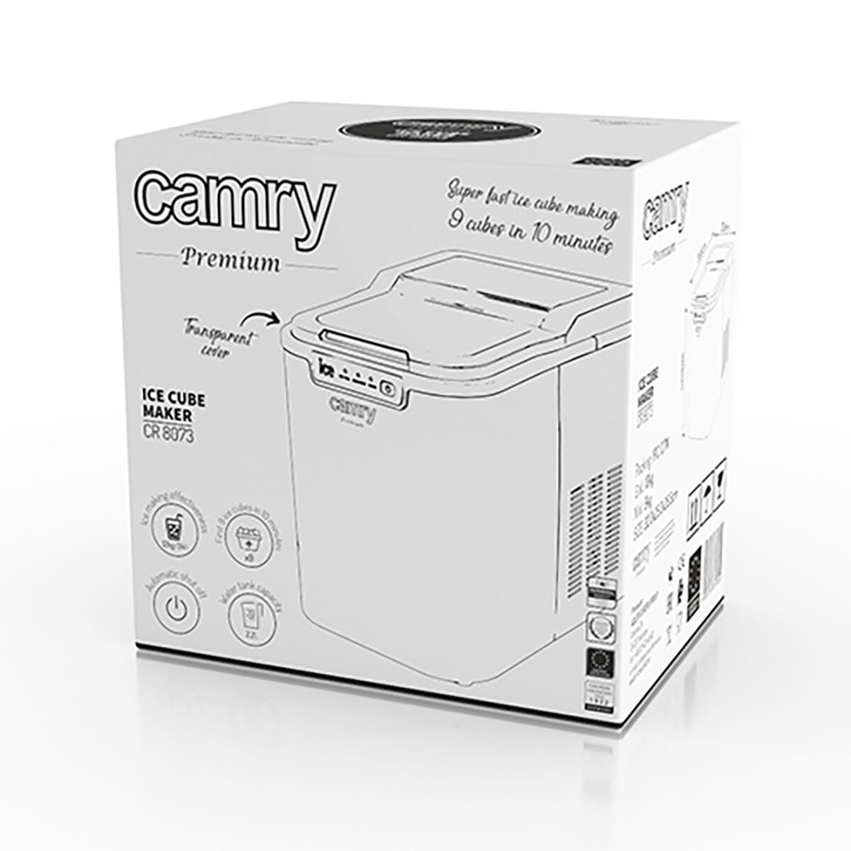 Máquina de Hacer Hielo Camry CR 8073 Blanco Gris 2,2 L