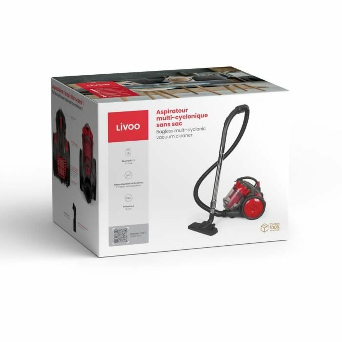 Aspirador Livoo Rojo 700 W