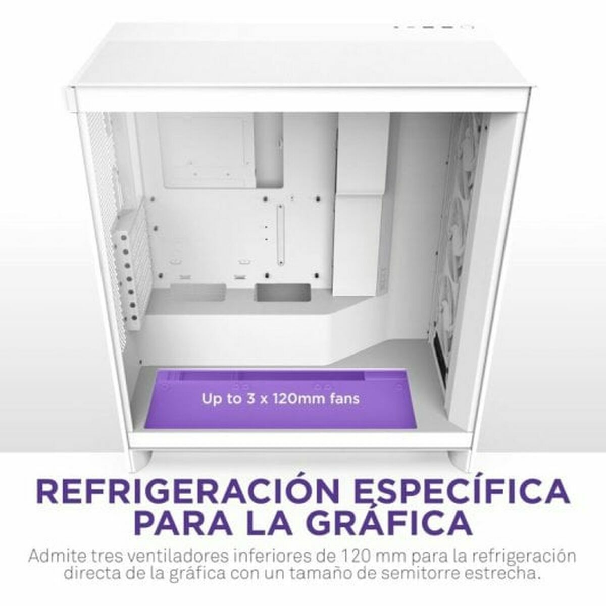 Caja Semitorre ATX NZXT H7 Flow RGB Midi Blanco
