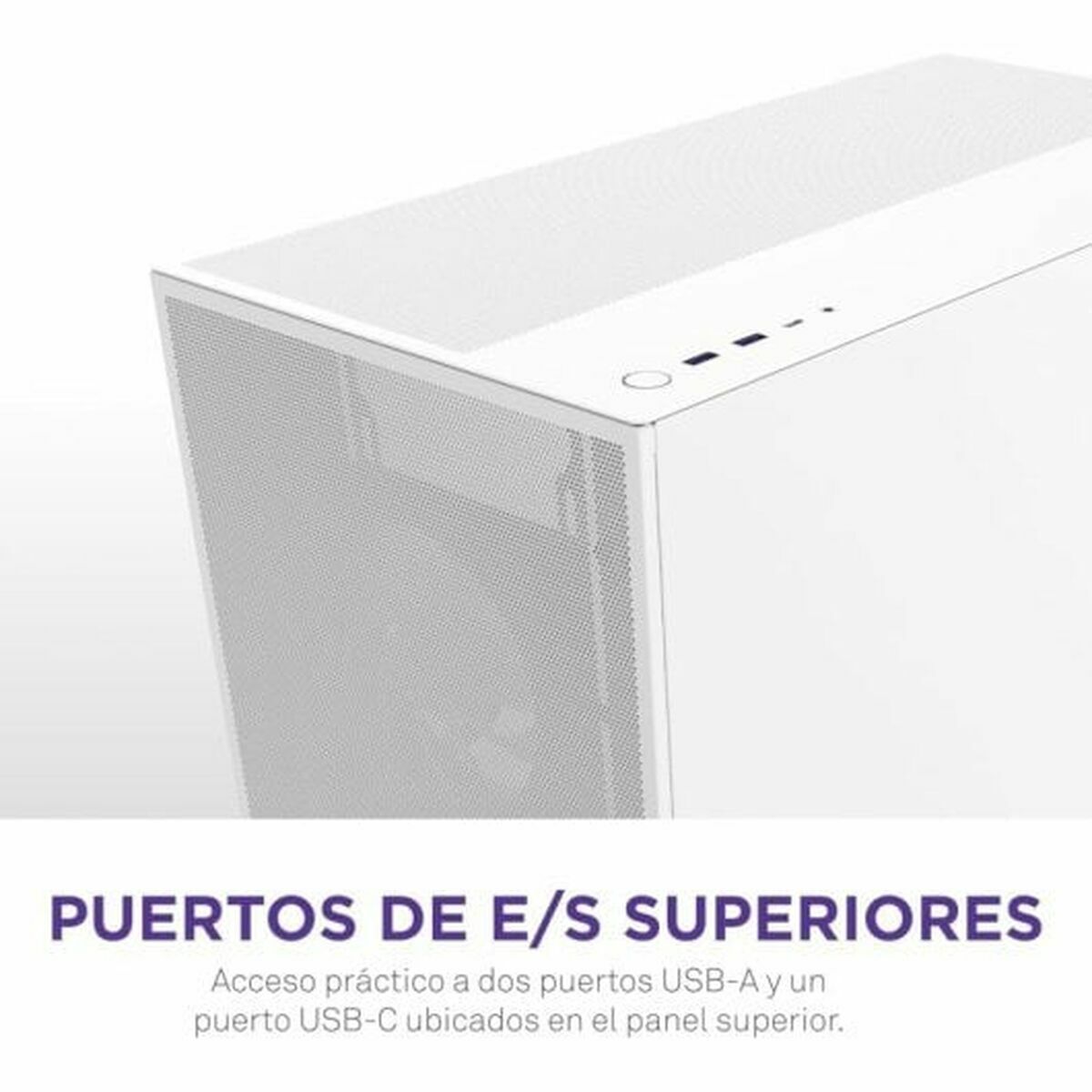 Caja Semitorre ATX NZXT H7 Flow RGB Midi Blanco