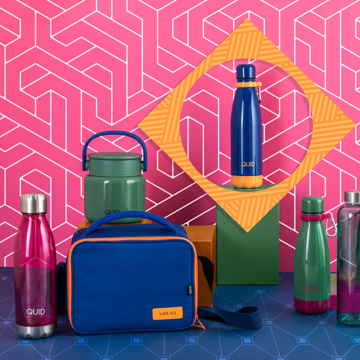 Botella de Agua Quid Sarao Azul Plástico 750 ml (24 Unidades)