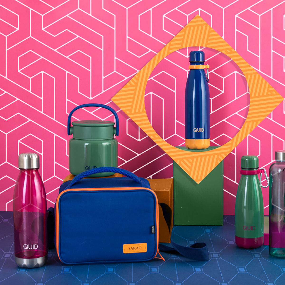 Botella de Agua Quid Sarao Rosa Plástico 750 ml (24 Unidades)