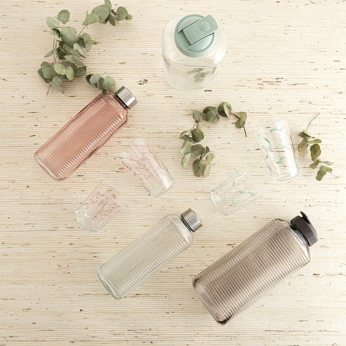 Botella de Agua Quid Velvet Gris Vidrio 1,8 L (6 Unidades)