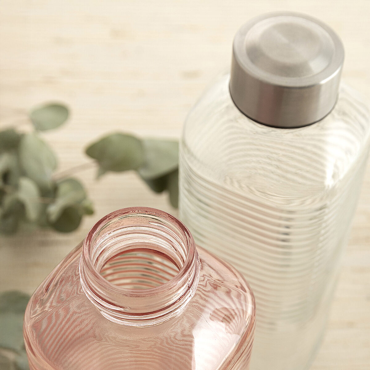 Botella de Agua Quid Velvet Rosa Vidrio 1 L (12 Unidades)