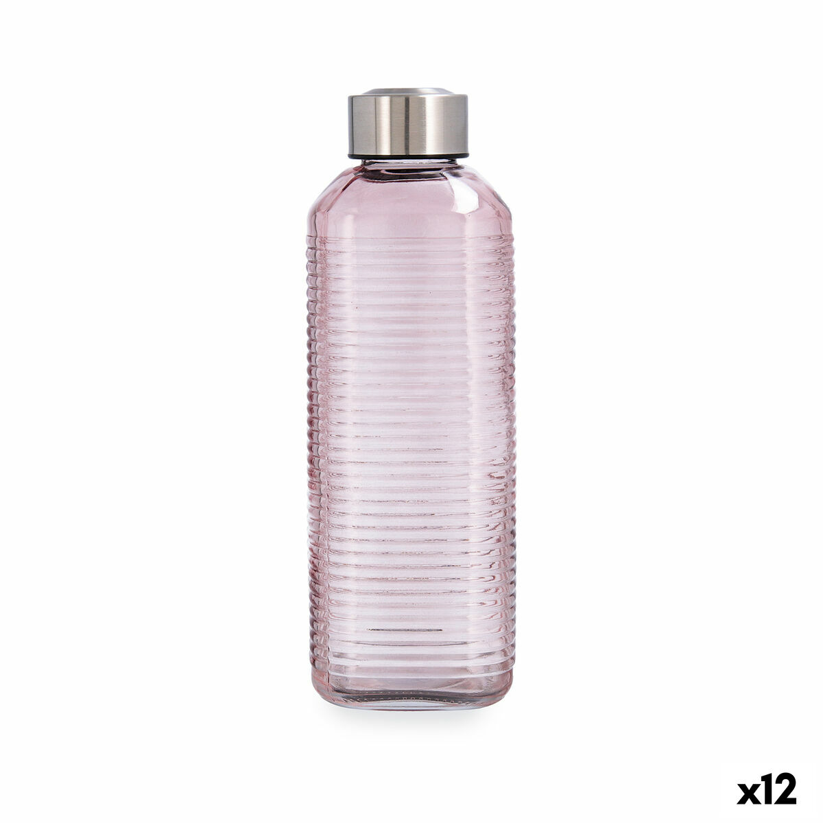 Botella de Agua Quid Velvet Rosa Vidrio 1 L (12 Unidades)