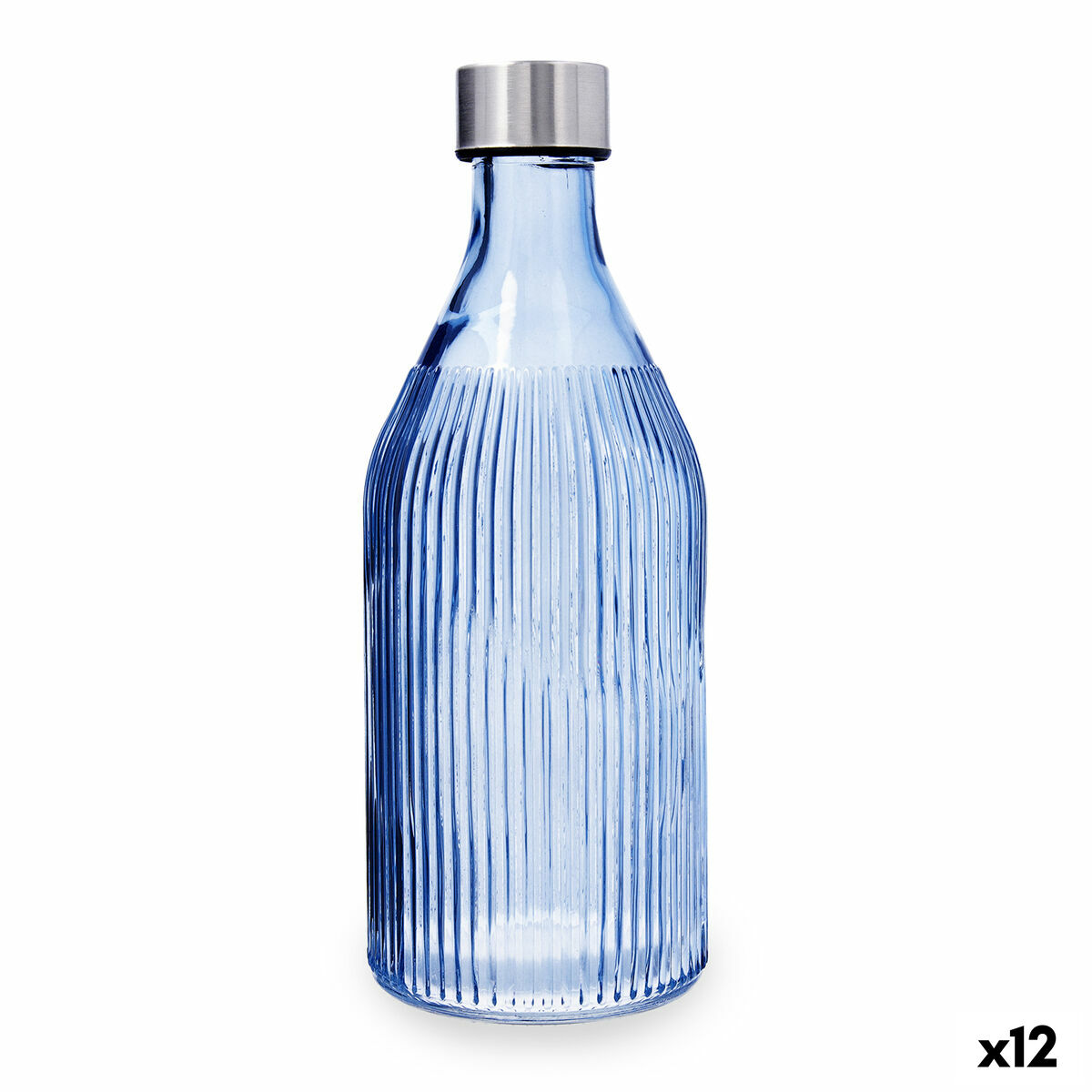 Botella de Agua Quid Maison Azul marino Vidrio 1 L (12 Unidades)