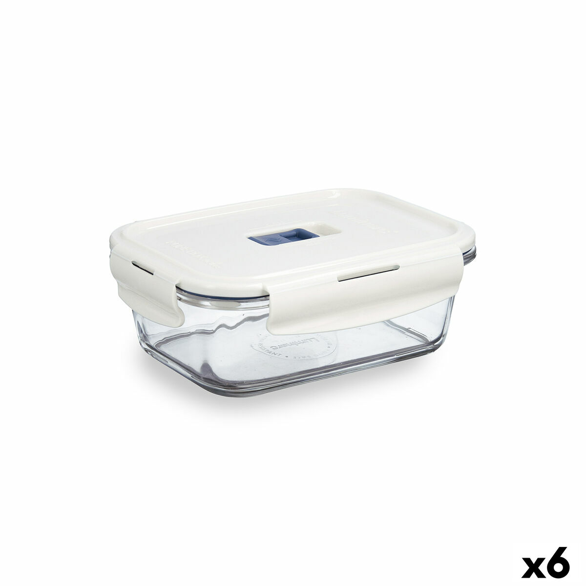 Fiambrera Hermética Luminarc Baltic Crema Vidrio 820 ml (6 Unidades)