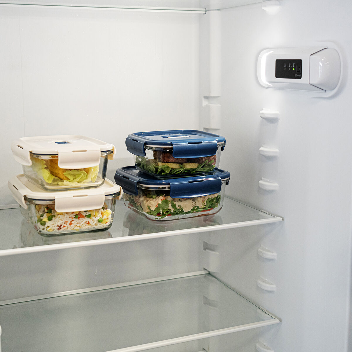 Fiambrera Hermética Luminarc Baltic Crema Vidrio 1,22 L (6 Unidades)