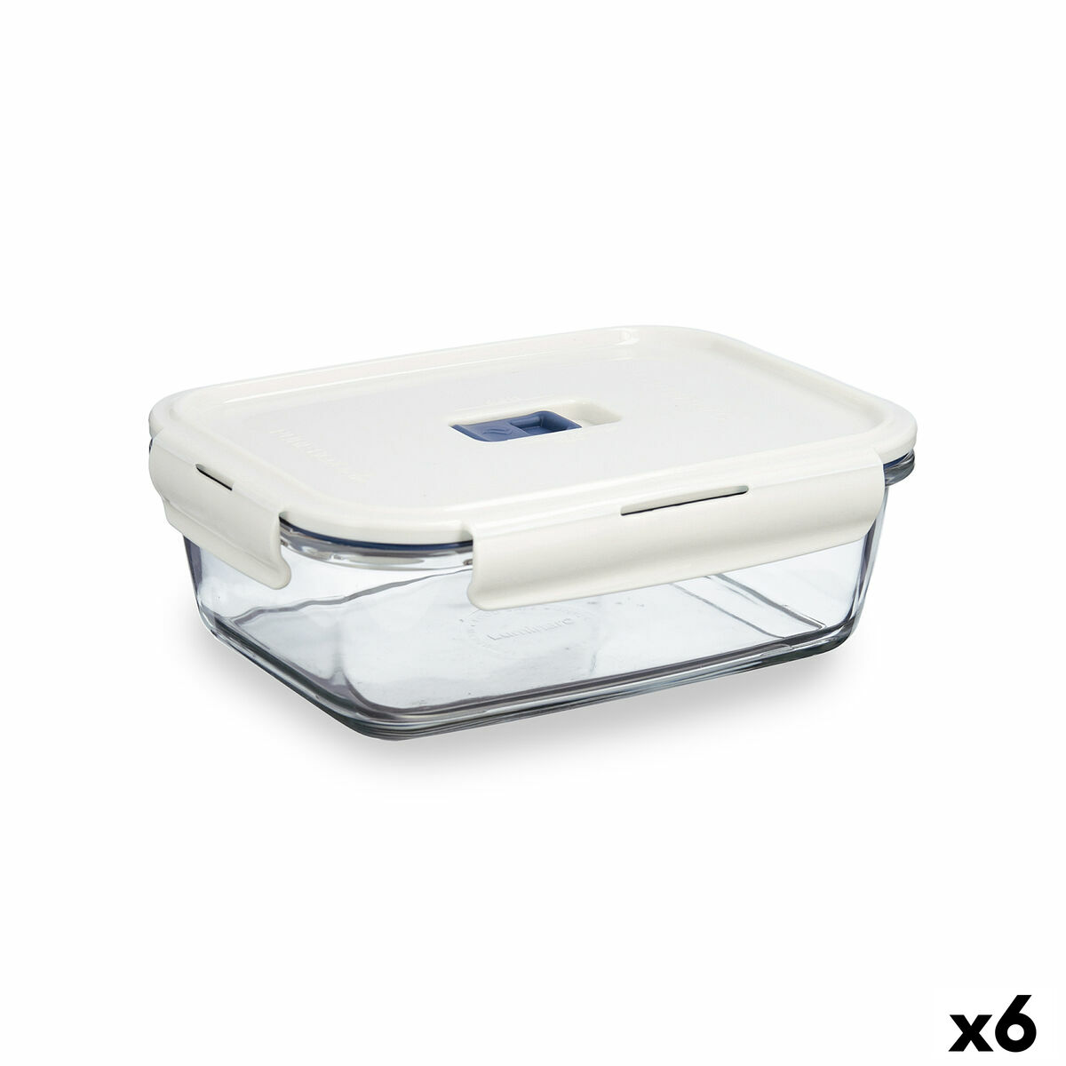 Fiambrera Hermética Luminarc Baltic Crema Vidrio 1,22 L (6 Unidades)