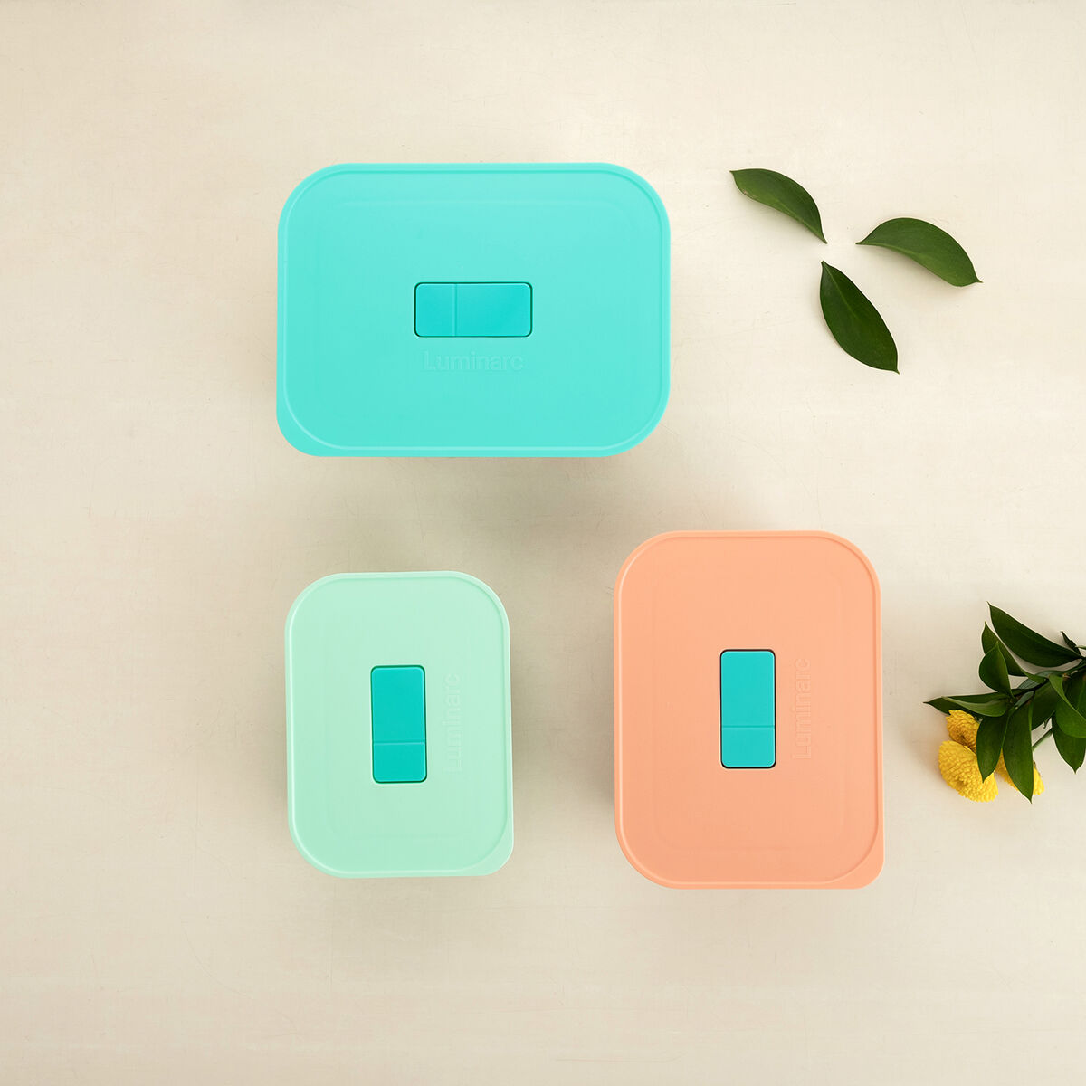 Fiambrera Hermética Luminarc Joy Naranja Vidrio 1,04 L (6 Unidades)