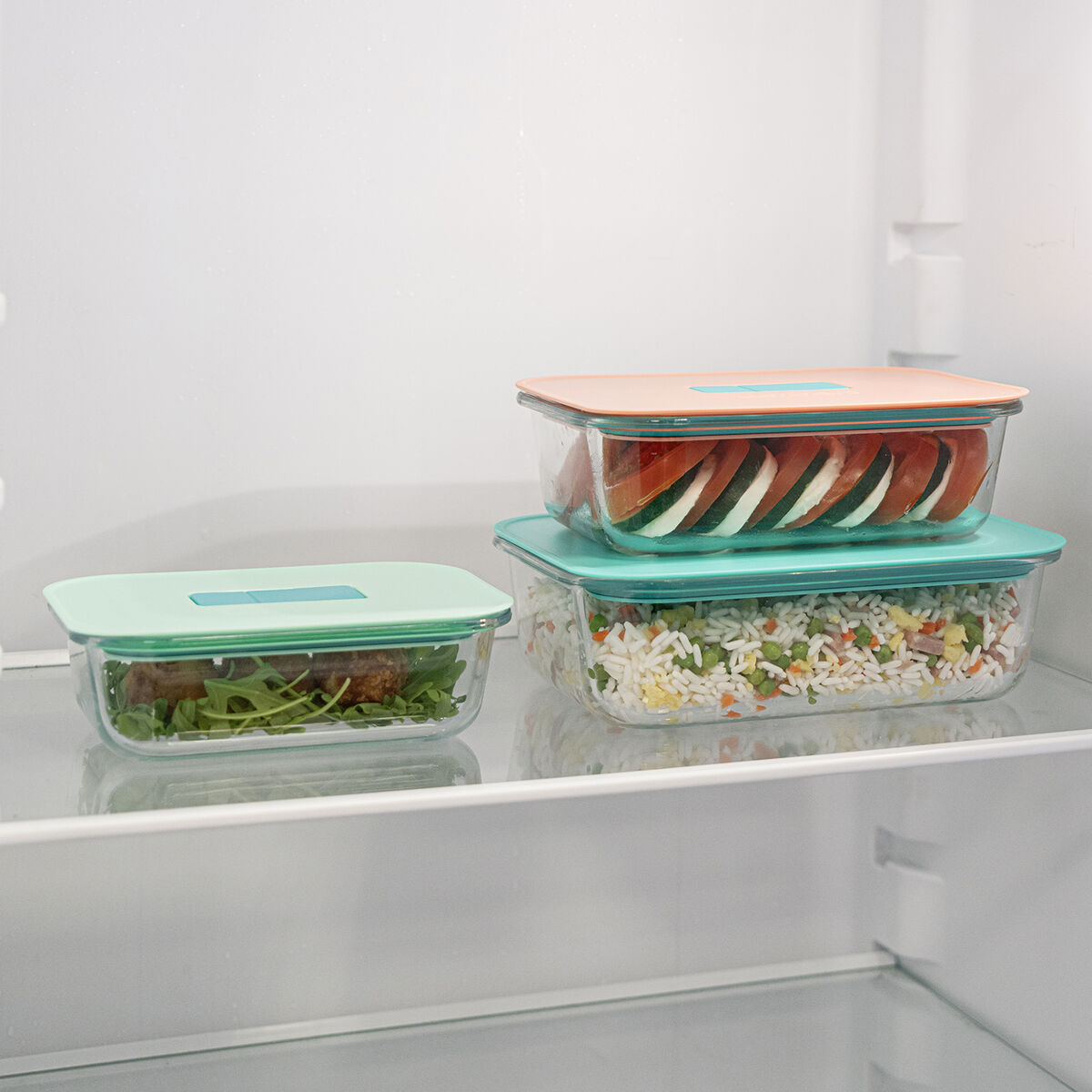 Fiambrera Hermética Luminarc Joy Naranja Vidrio 1,04 L (6 Unidades)