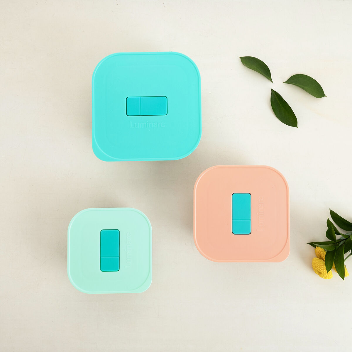 Fiambrera Hermética Luminarc Joy Naranja Vidrio 800 ml (6 Unidades)