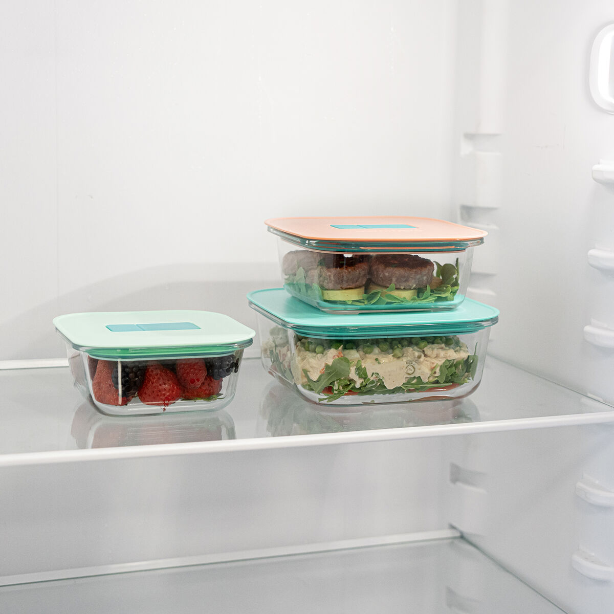 Fiambrera Hermética Luminarc Joy Naranja Vidrio 800 ml (6 Unidades)