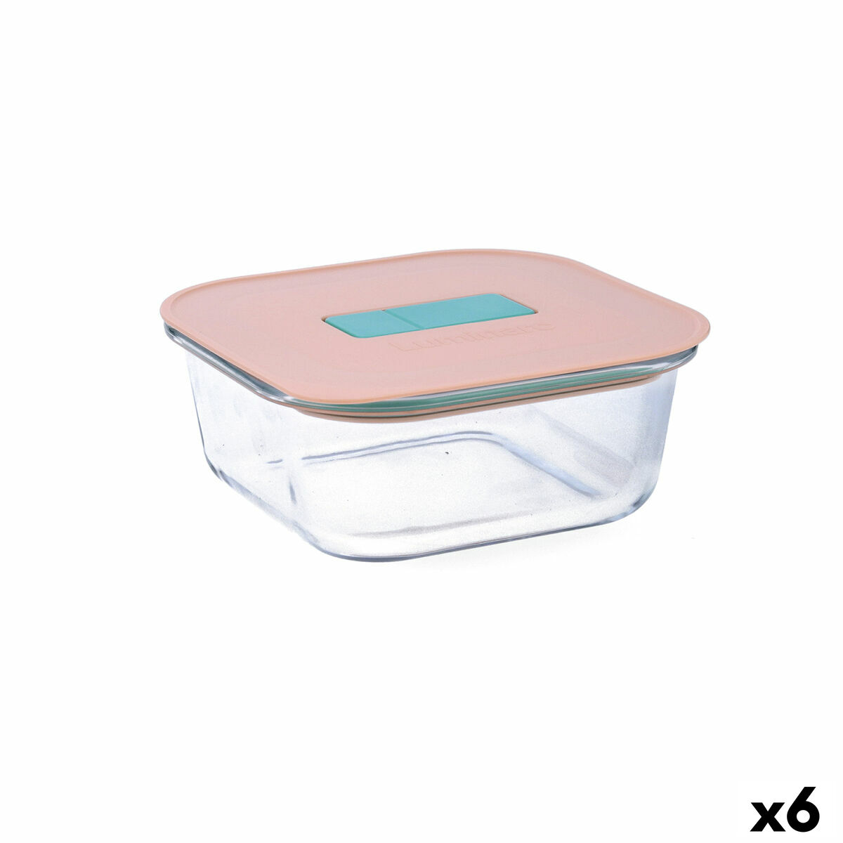 Fiambrera Hermética Luminarc Joy Naranja Vidrio 800 ml (6 Unidades)