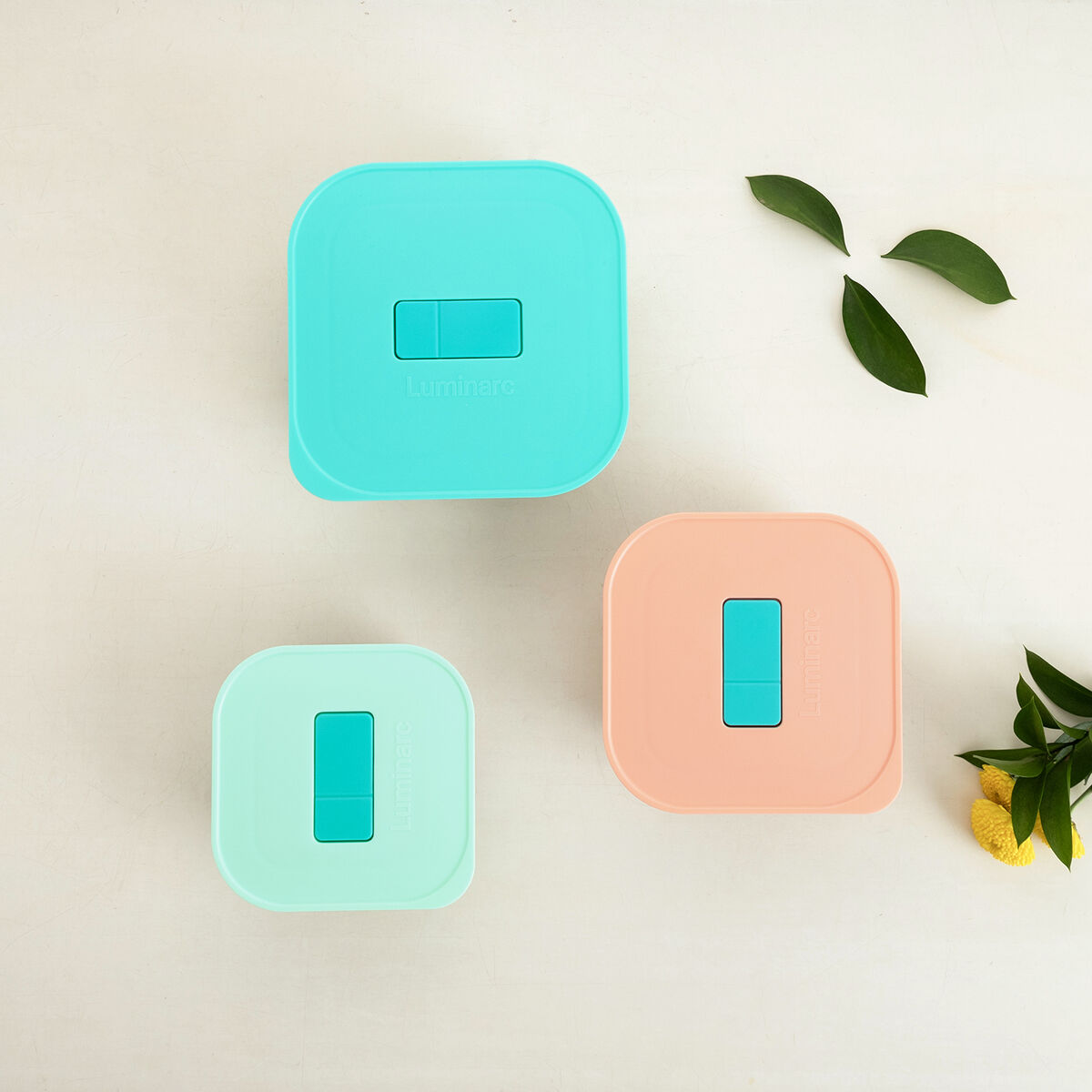 Fiambrera Hermética Luminarc Joy Azul Vidrio 1,1 L (6 Unidades)