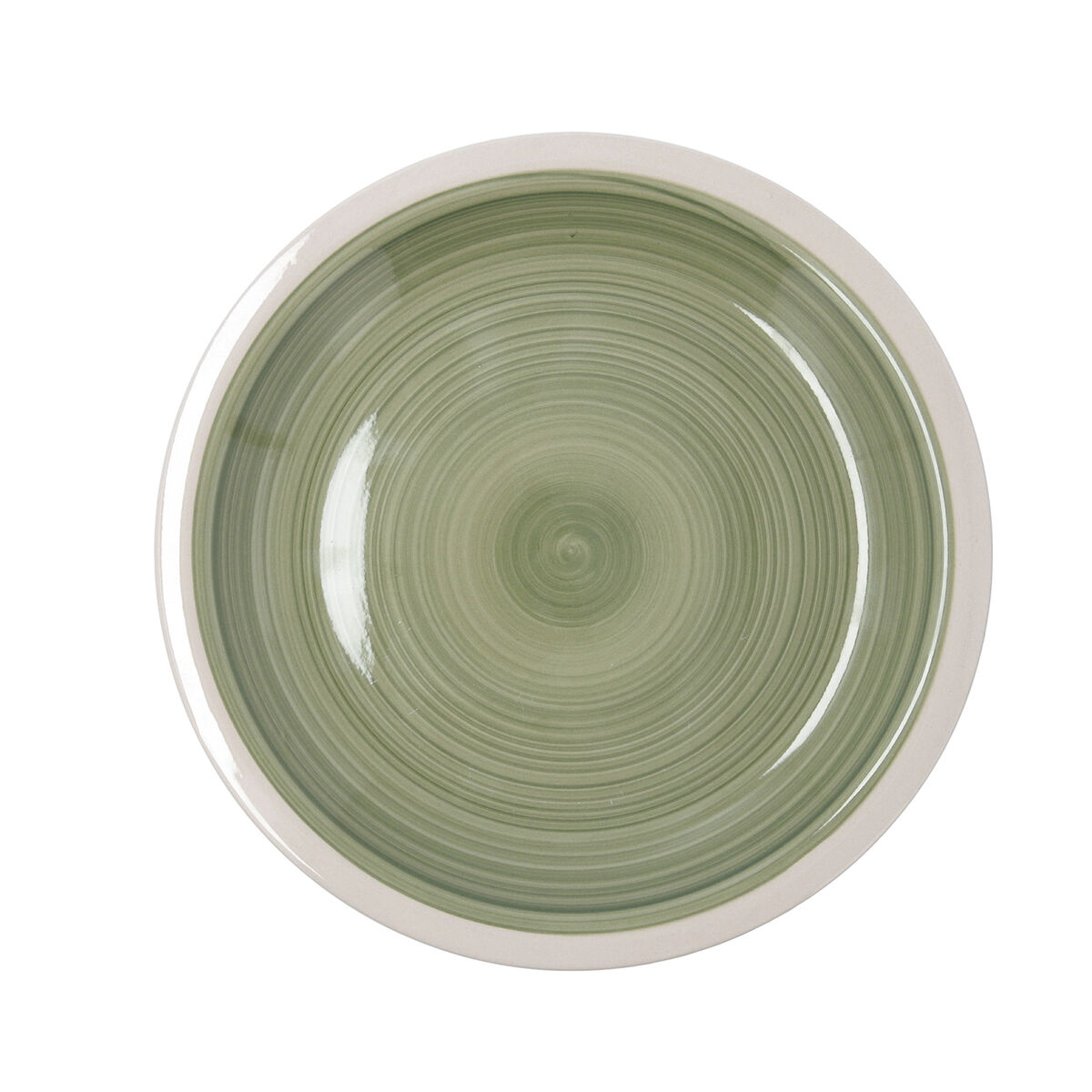 Plato Llano Quid Calypso Verde Cerámica Ø 27 cm (12 Unidades)
