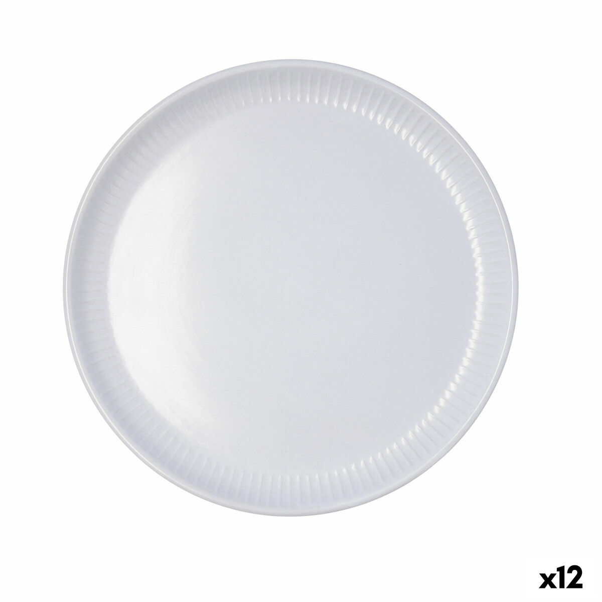 Plato Llano Bidasoa Moana Gris Cerámica Ø 26 cm (12 Unidades)