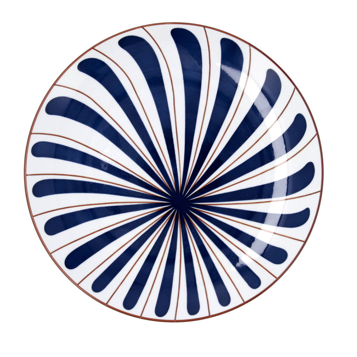 Plato Llano Bidasoa Oceanika Azul Cerámica Ø 27 cm (12 Unidades)